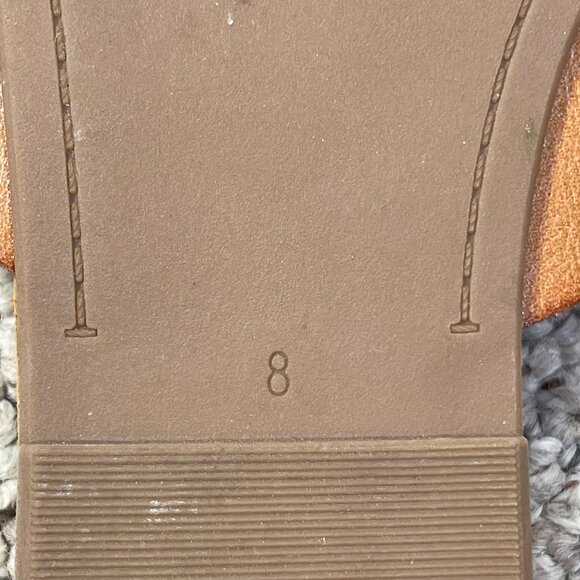 Old Navy Slide Sandals Brown Cross Strap Size 8 Faux Leather Flat - Picture 4 of 6